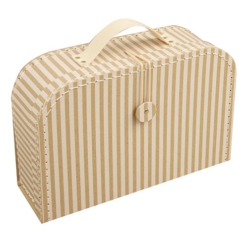 Dětský kufřík 20cm přírodní s proužky