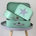 Dětský kufřík 20cm mint hvězda